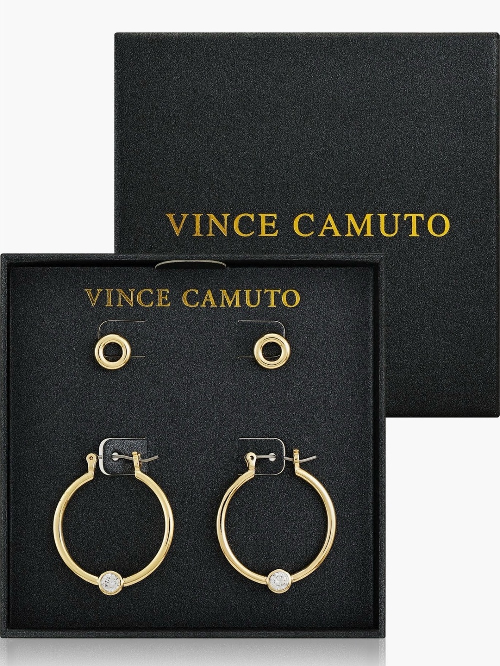 Vince Camuto Gold-Tone Hoop and Knot Stud Earring Set